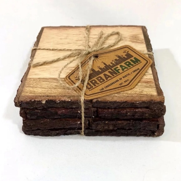 UrbanFarm Other - Urban Rustic Mango Wood Coasters set of 4